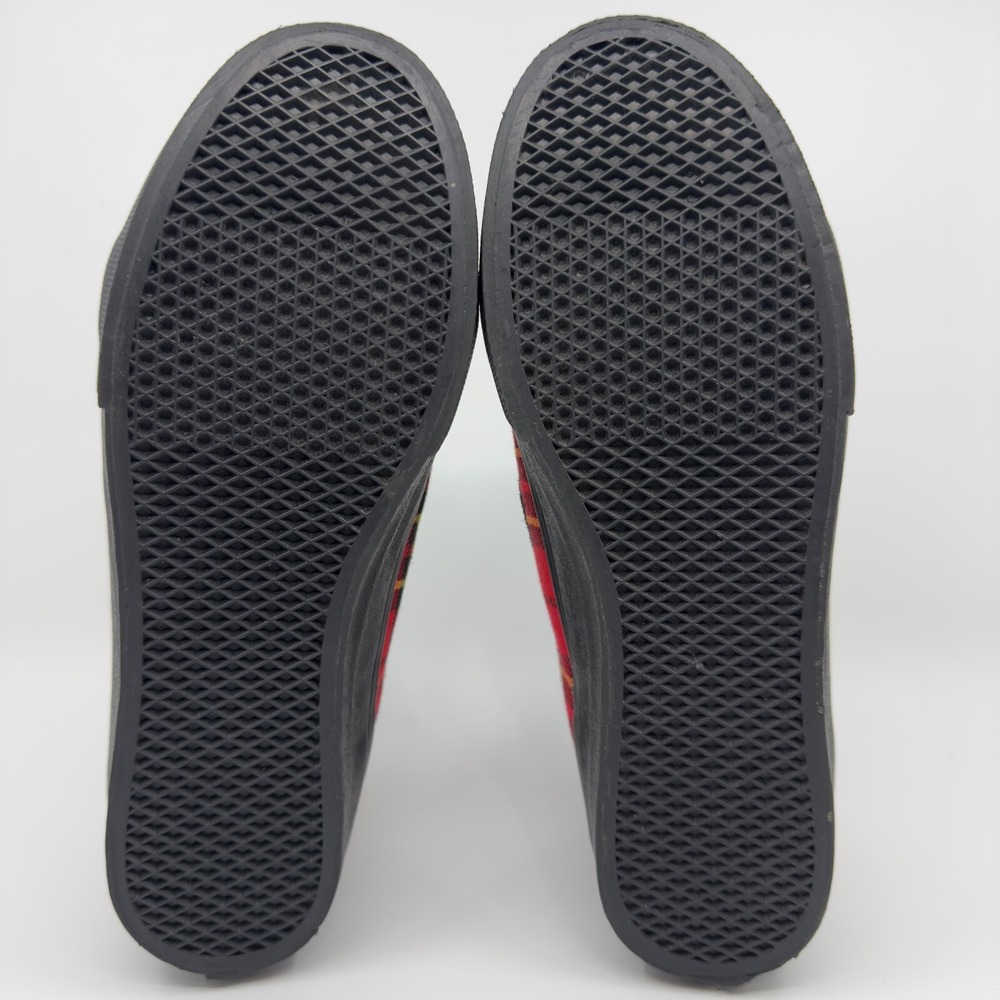 Vans Red and Black Plaid High-Top Sneakers - Picture 14 of 16